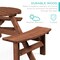 Best Choice Products 6-Person Circular Outdoor Wooden Picnic Table w/ 3 Built-In Benches, Umbrella Hole